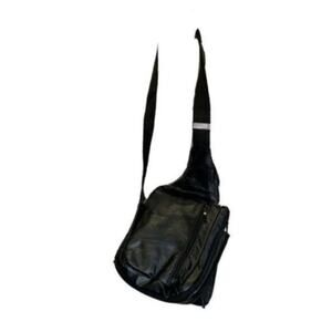 bb design tm black Leather Sling  bag carry crossbody